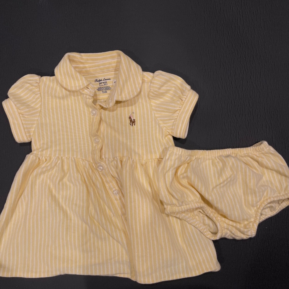 Polo Ralph Lauren Baby Girl's 2-Piece Oxford Shirtdress & Bloomers Set me
